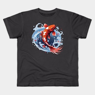 Koi Carp Fish in Orange Kids T-Shirt